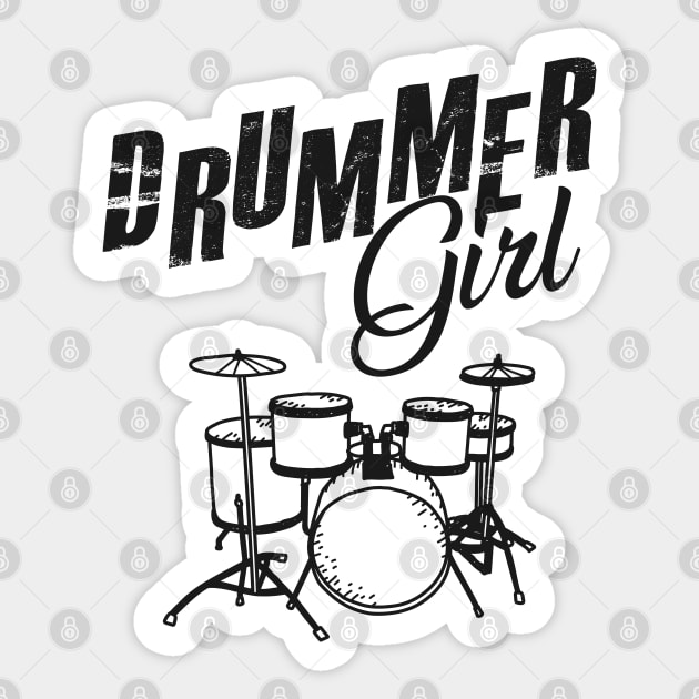 Drummer Girl Sticker by KC Happy Shop